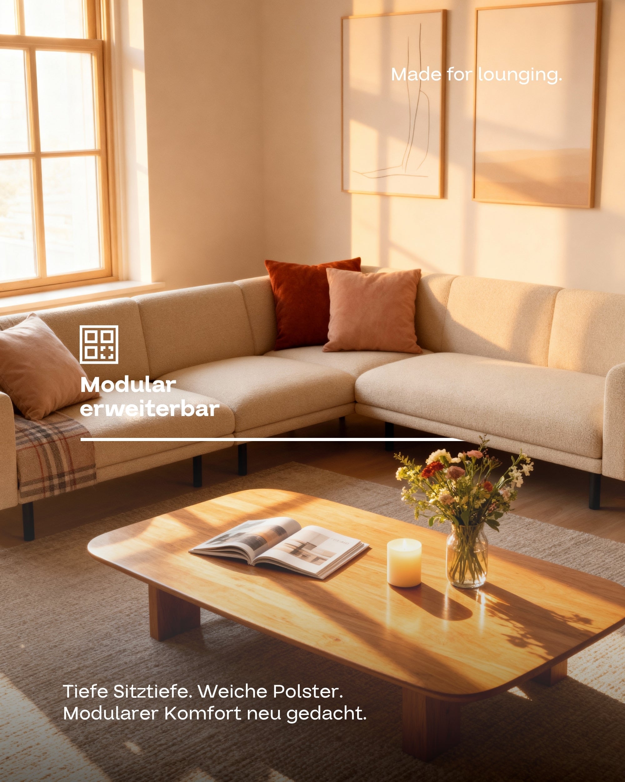 Fabric cover - Modular sofa Aera corner sofa XL with sleeping function