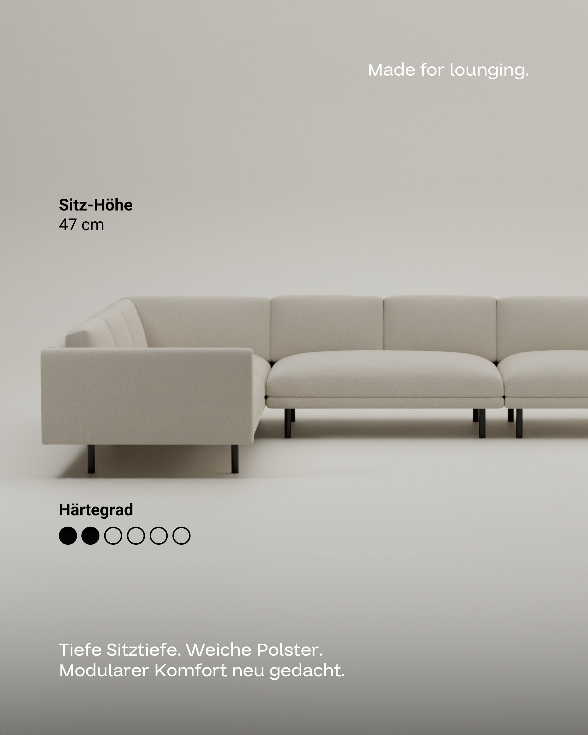 Fabric cover - Modular sofa Aera corner sofa XL with sleeping function