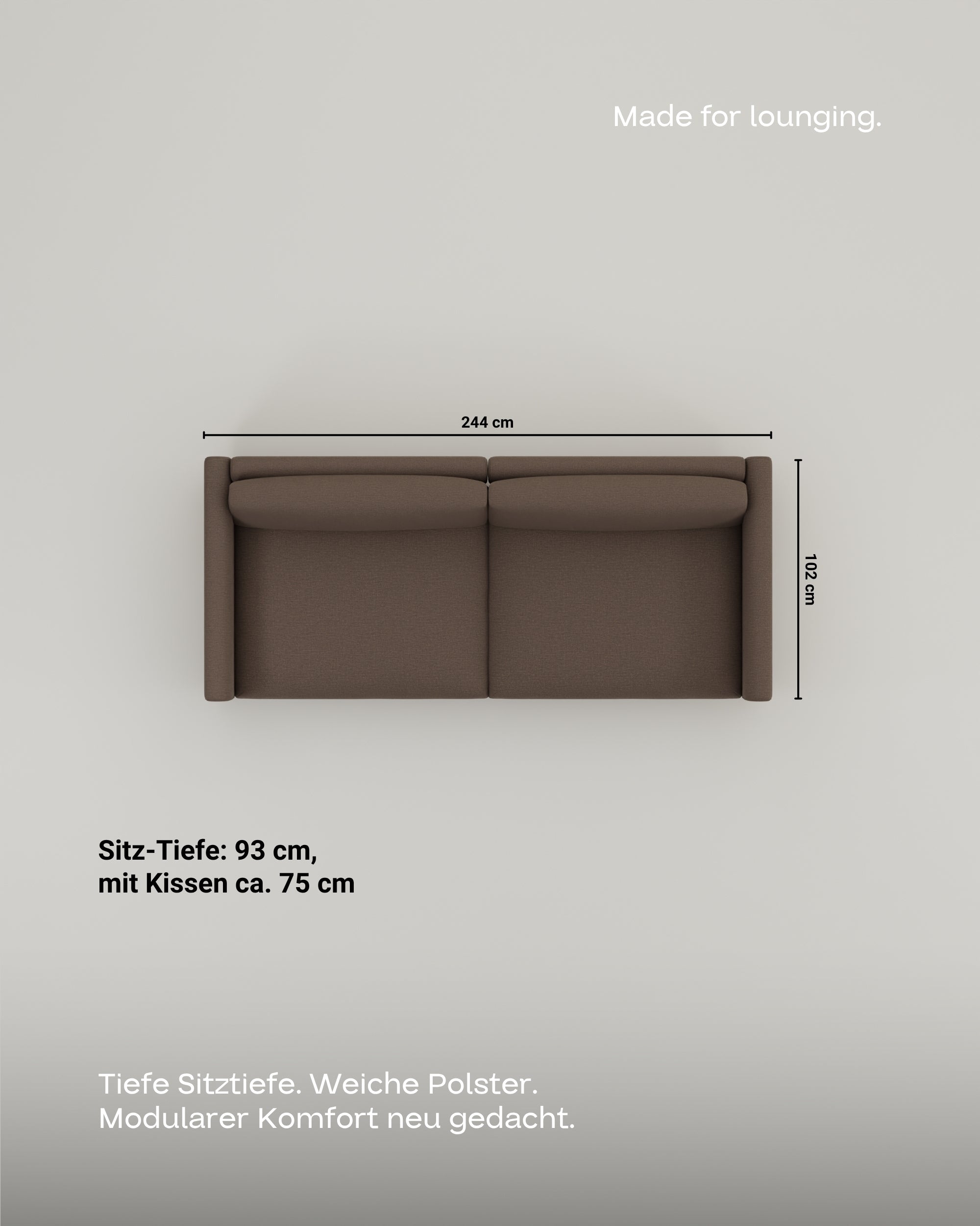 Modulares Sofa Aera 2.5-Sitzer mit Schlaffunktion