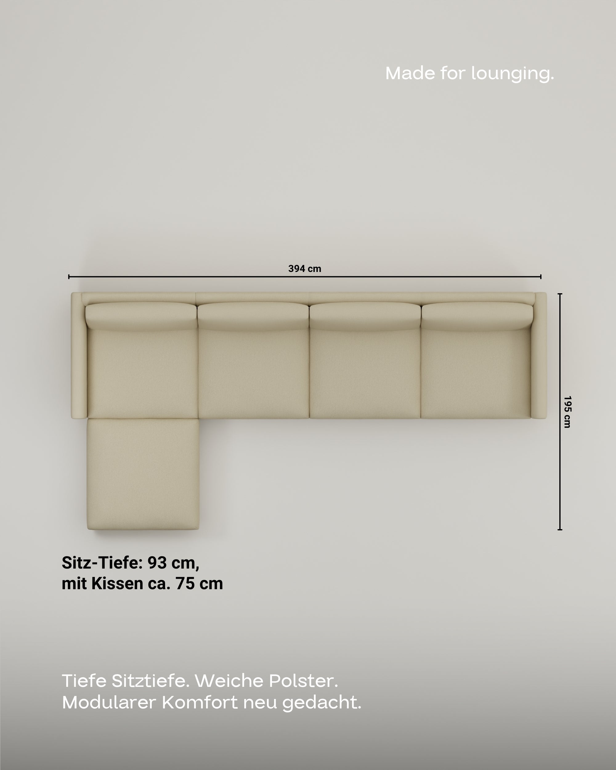 Modular sofa Aera 5-seater with sleeping function