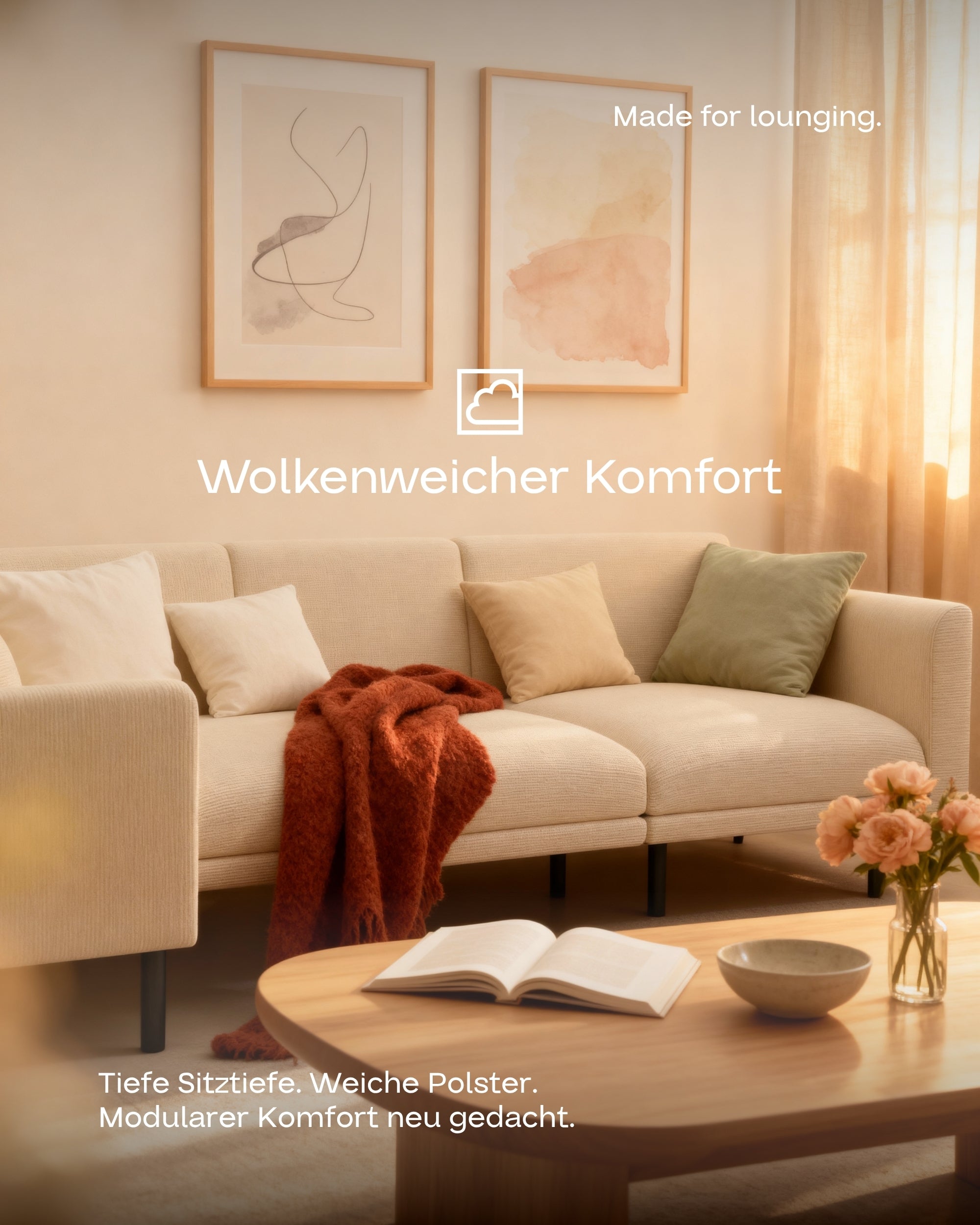 Fabric cover - Modular sofa Aera corner sofa XL with sleeping function