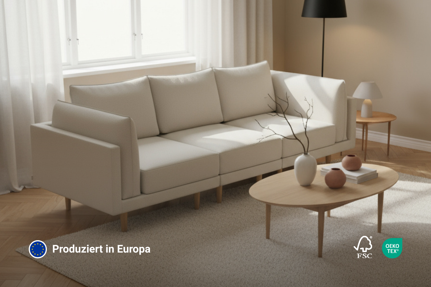 Stoffbezug - Modulares Sofa Donna 3-Sitzer