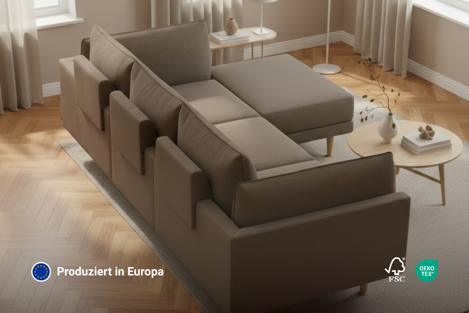Stoffbezug - Modulares Sofa Donna 4-Sitzer