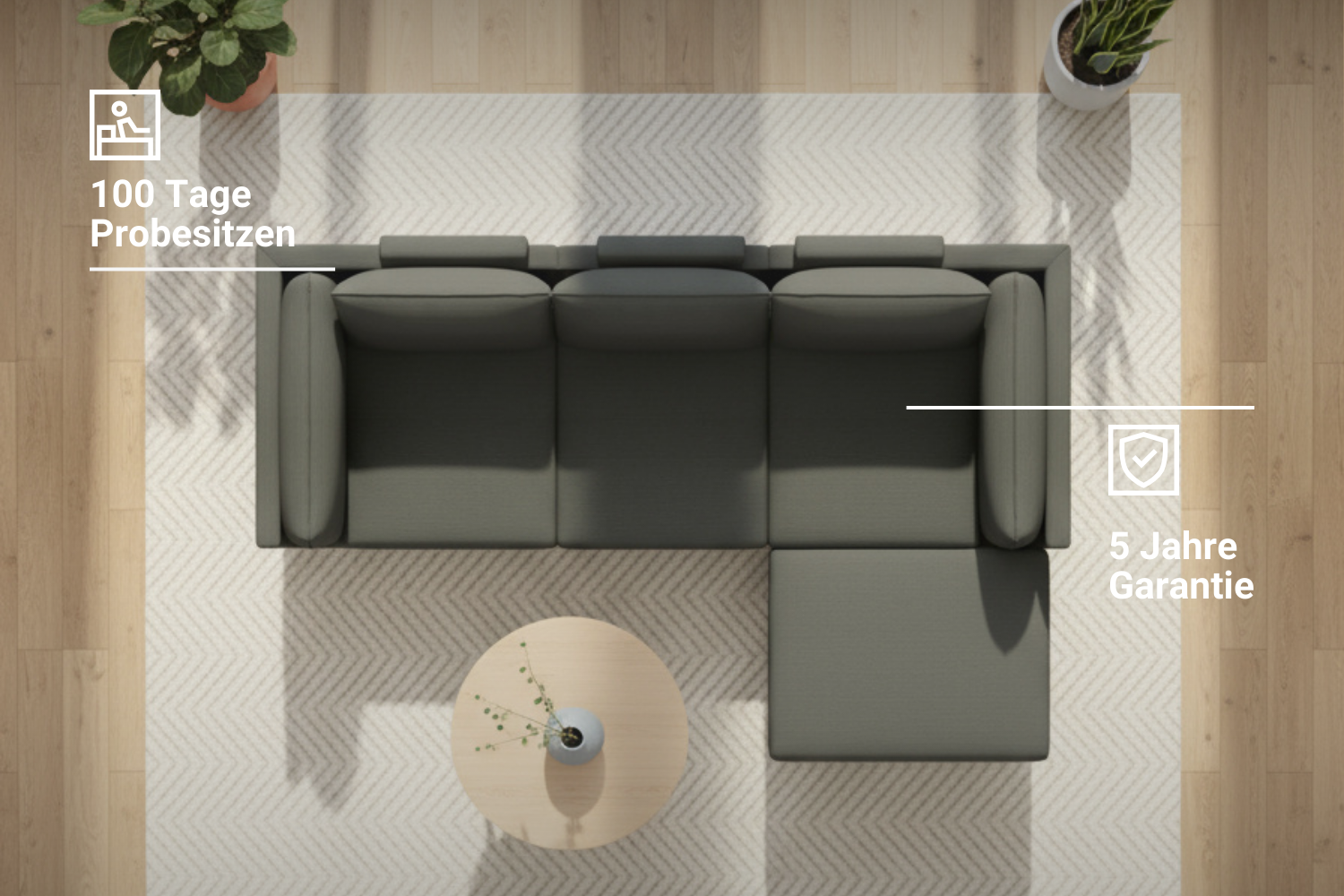 Stoffbezug - Modulares Sofa Donna 4-Sitzer