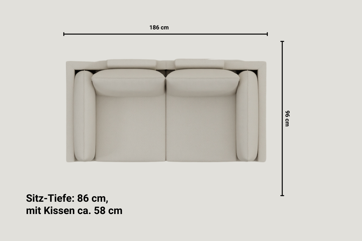 Fabric cover - Modular sofa Donna 2-seater