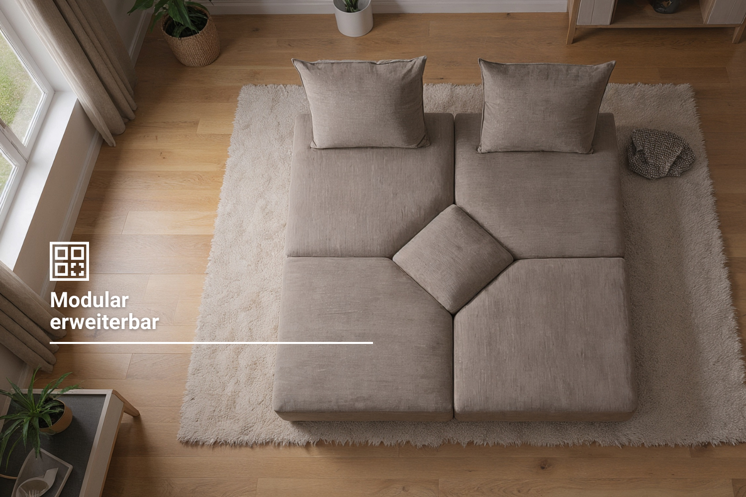 Modular sofa Katrina with sleeping function