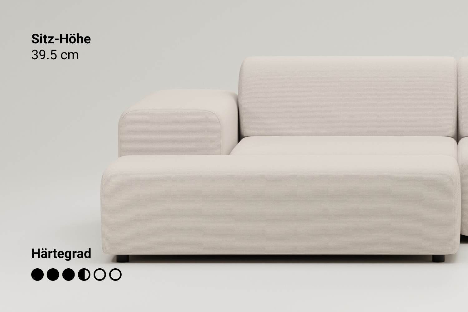 Stoffbezug - Modulares Ecksofa Nina 4-Sitzer