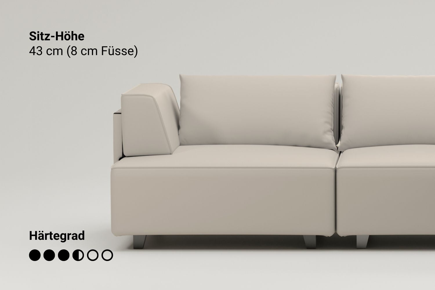 Modulares Sofa Louis 4-Sitzer mit Schlaffunktion