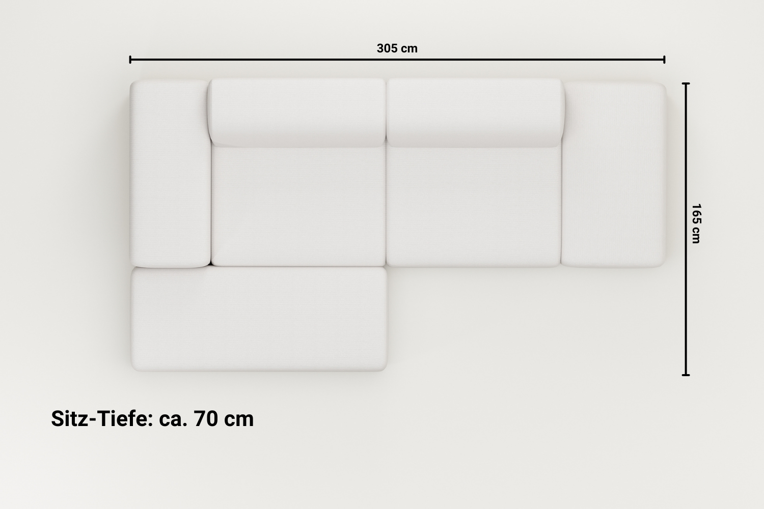 Stoffbezug - Modulares Ecksofa Nina 4-Sitzer