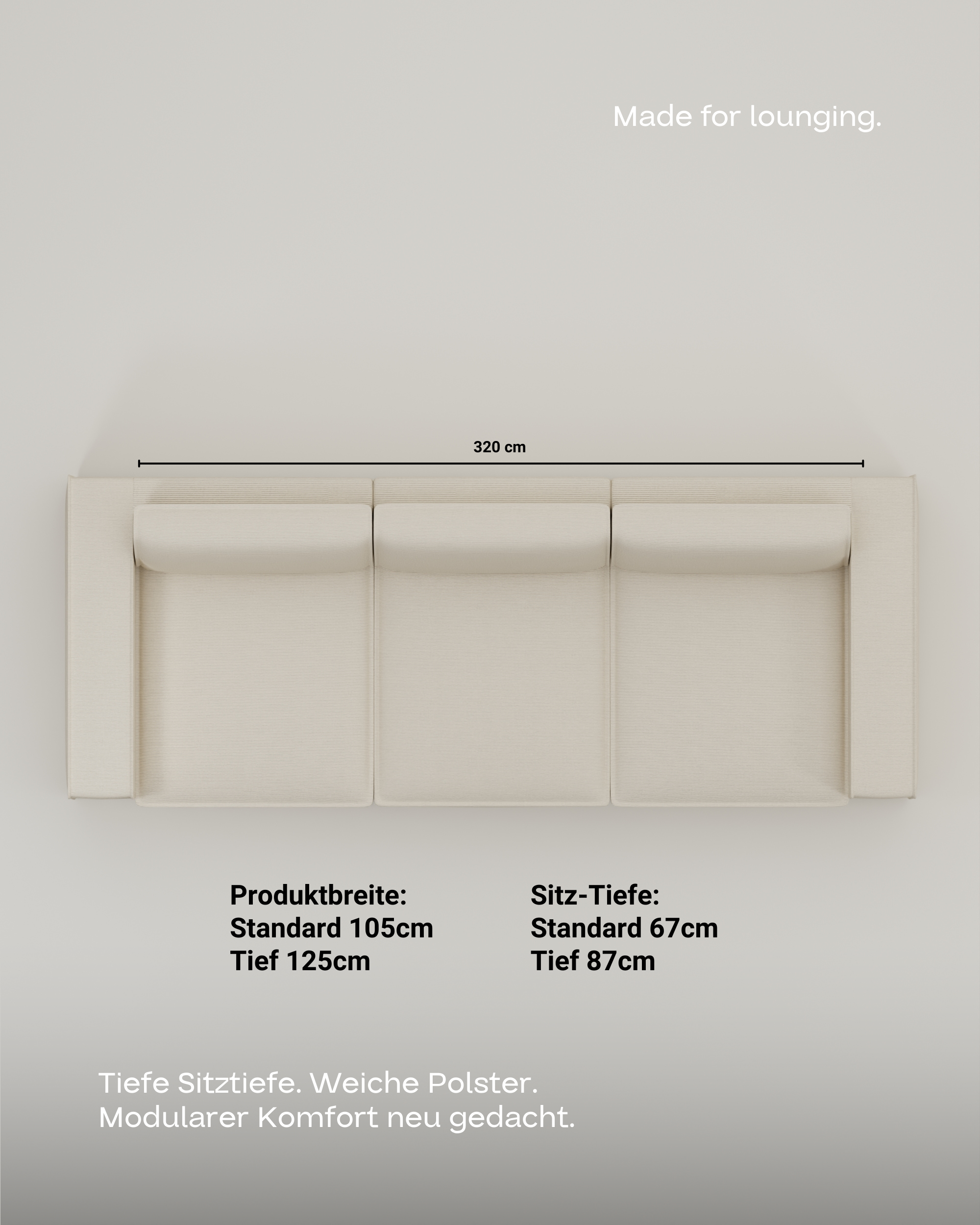 Terra 3-seater modular sofa with sleep function