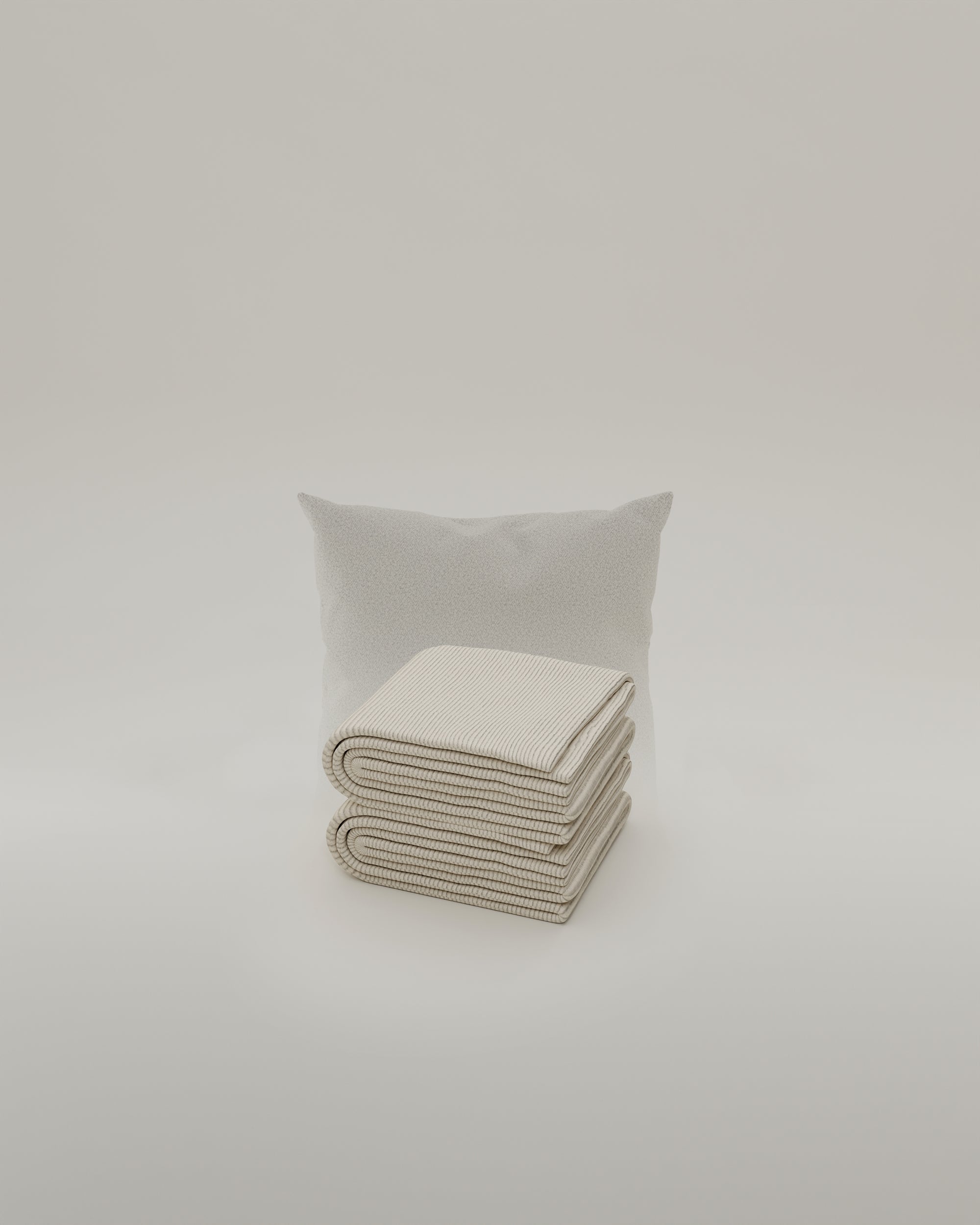 Corduroy fabric-covered decorative cushion