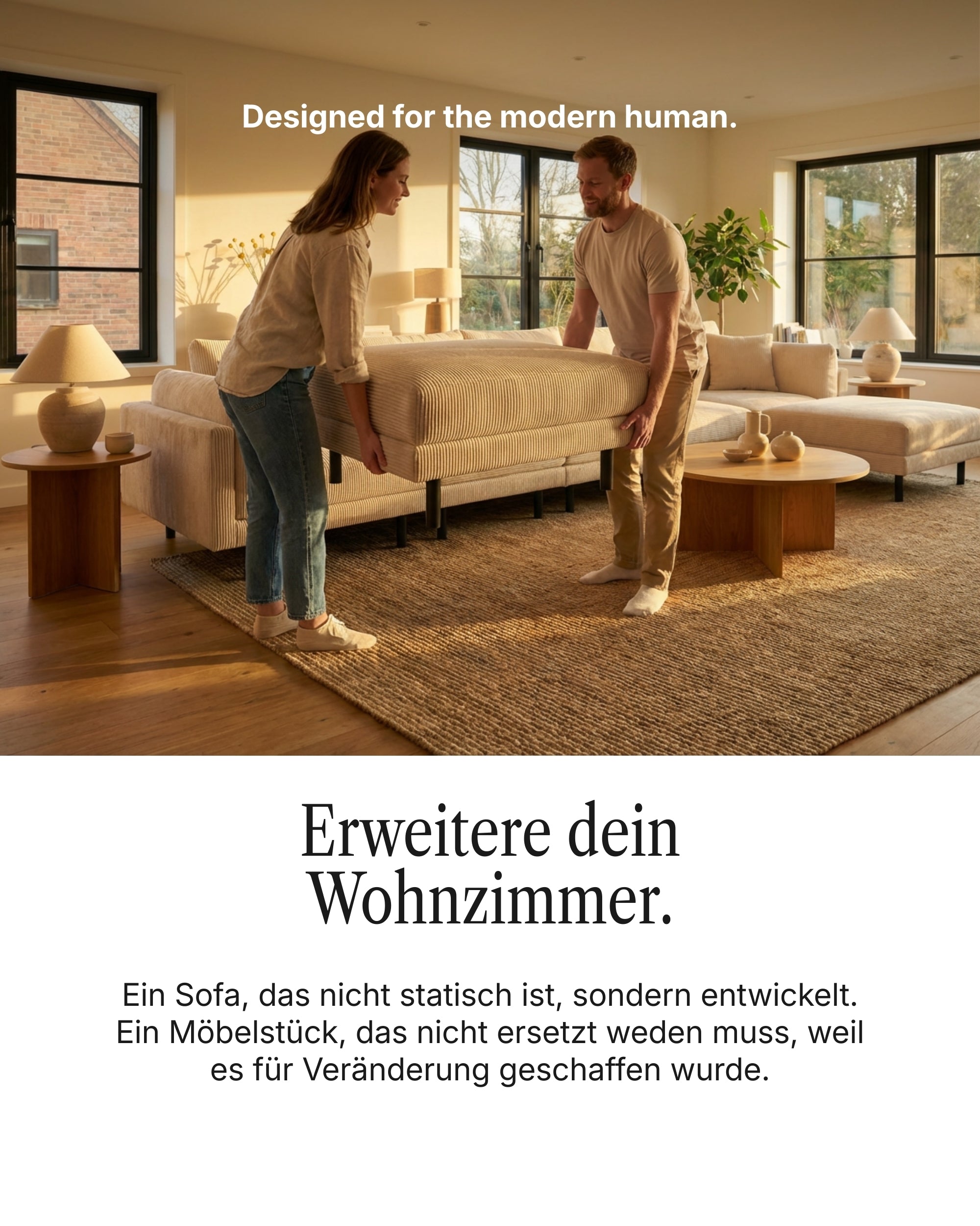Modulares Sofa Donna U-Form mit Schlaffunktion