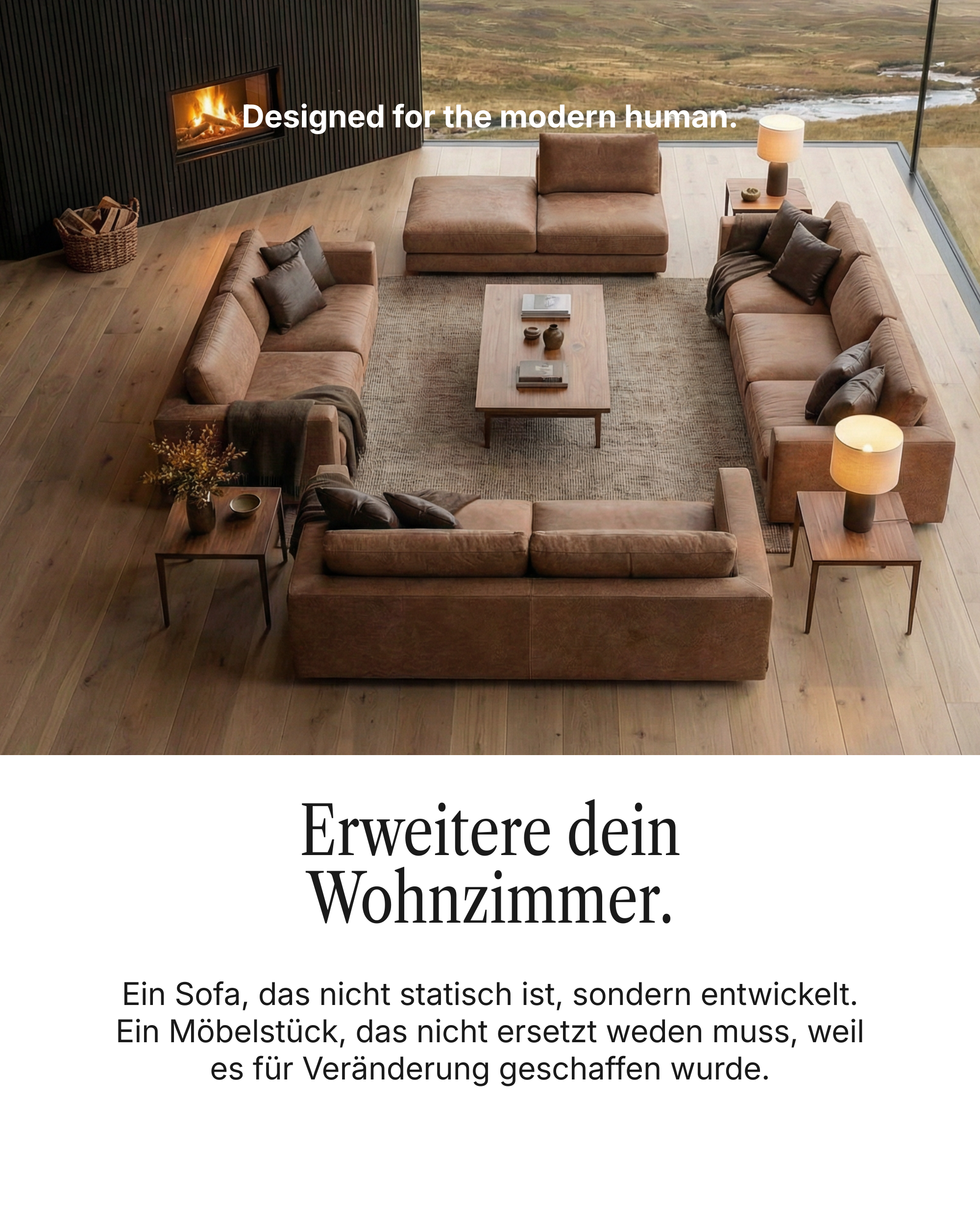 Modular sofa Terra U-shape / living area with sleeping function
