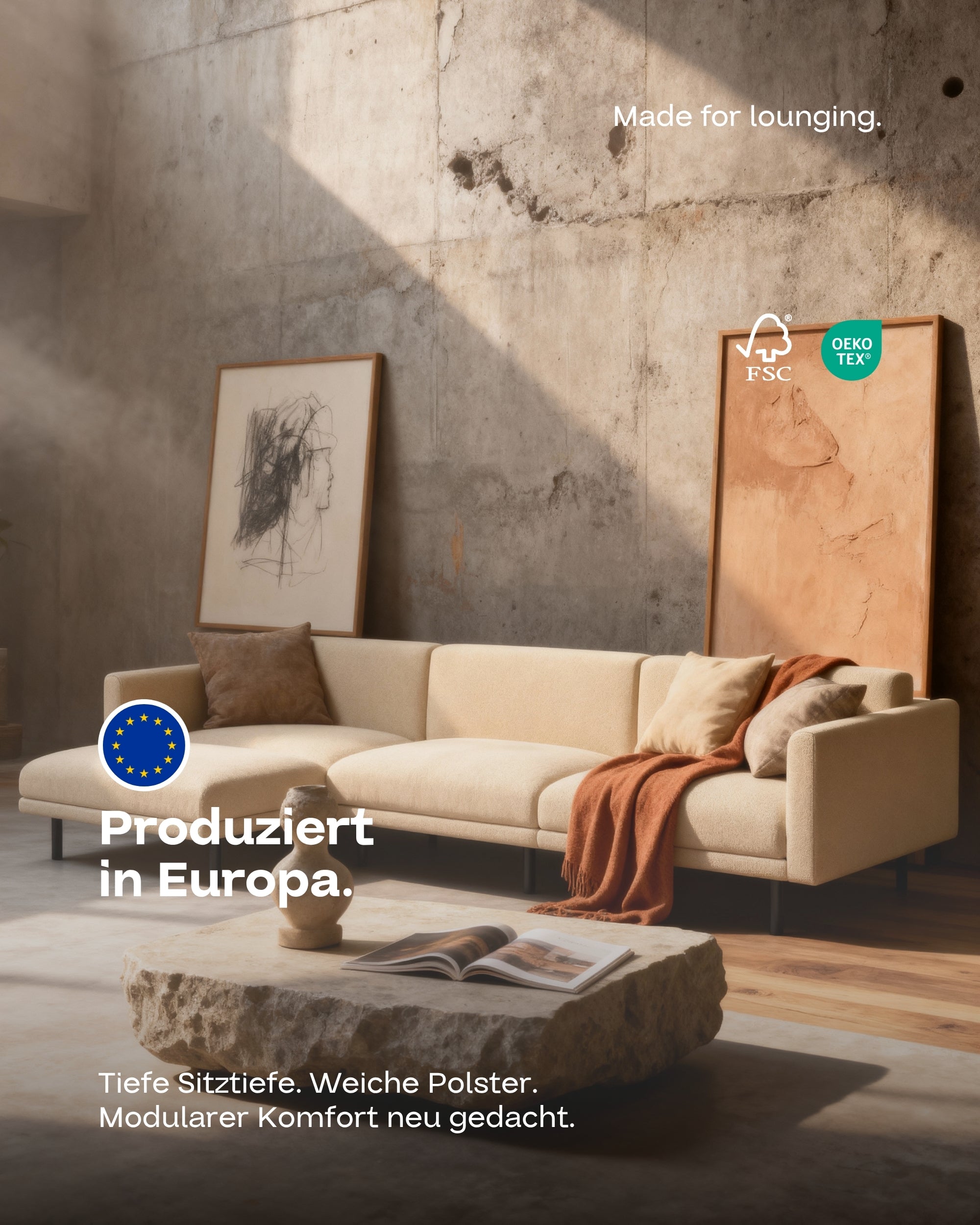 Fabric cover - Modular sofa Aera corner sofa with sleeping function