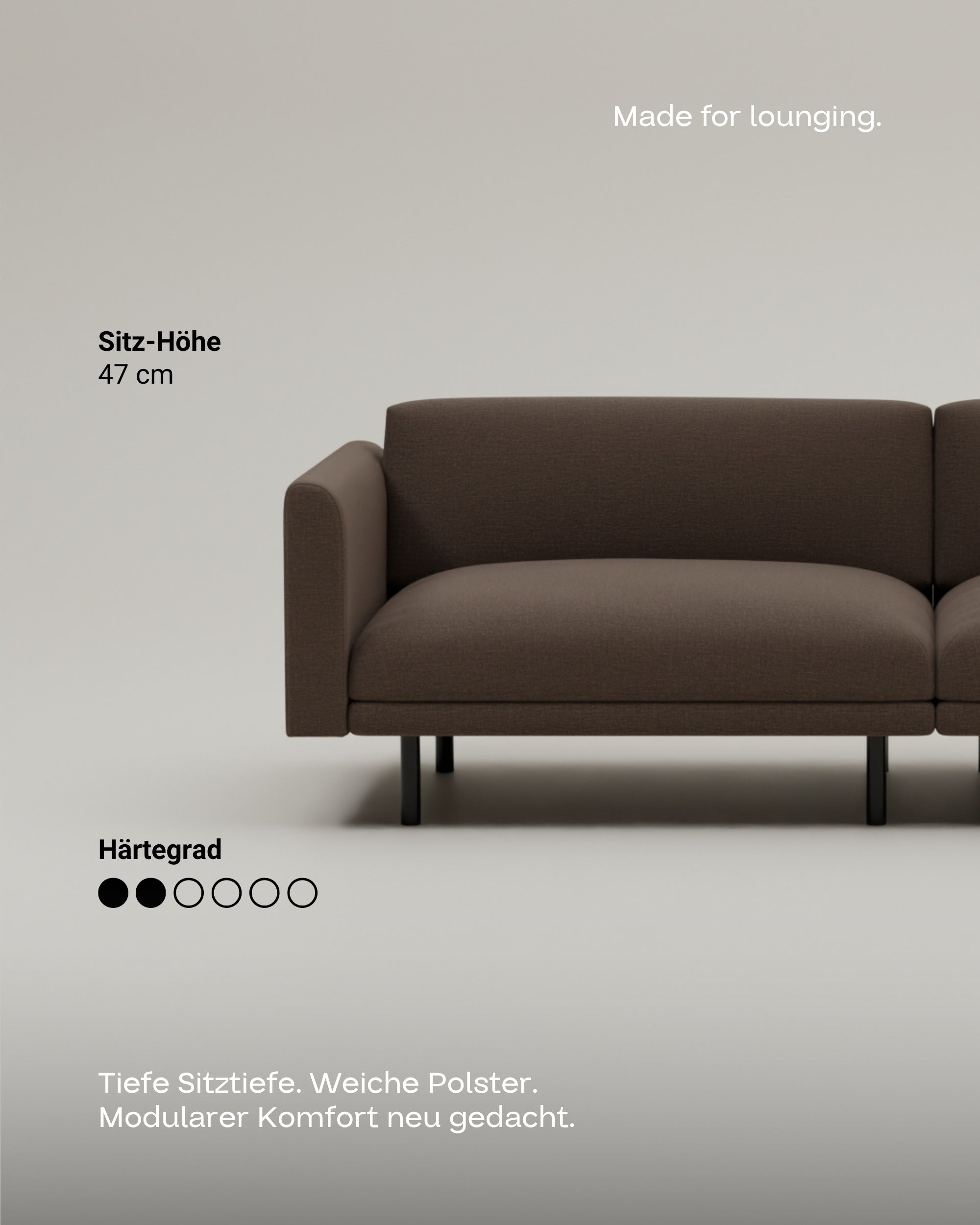 Stoffbezug - Modulares Sofa Aera 2.5-Sitzer mit Schlaffunktion