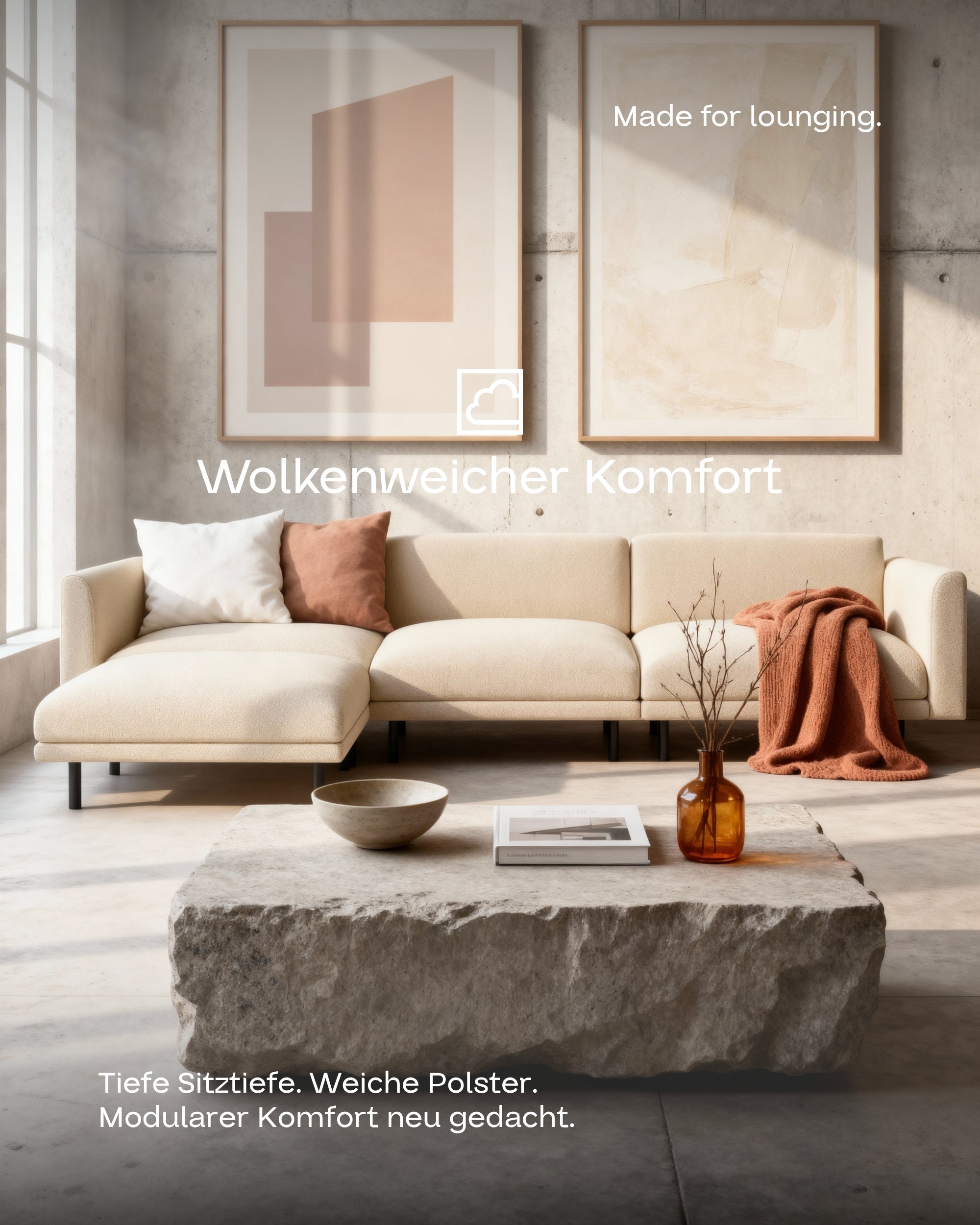Fabric cover - Modular sofa Aera corner sofa with sleeping function