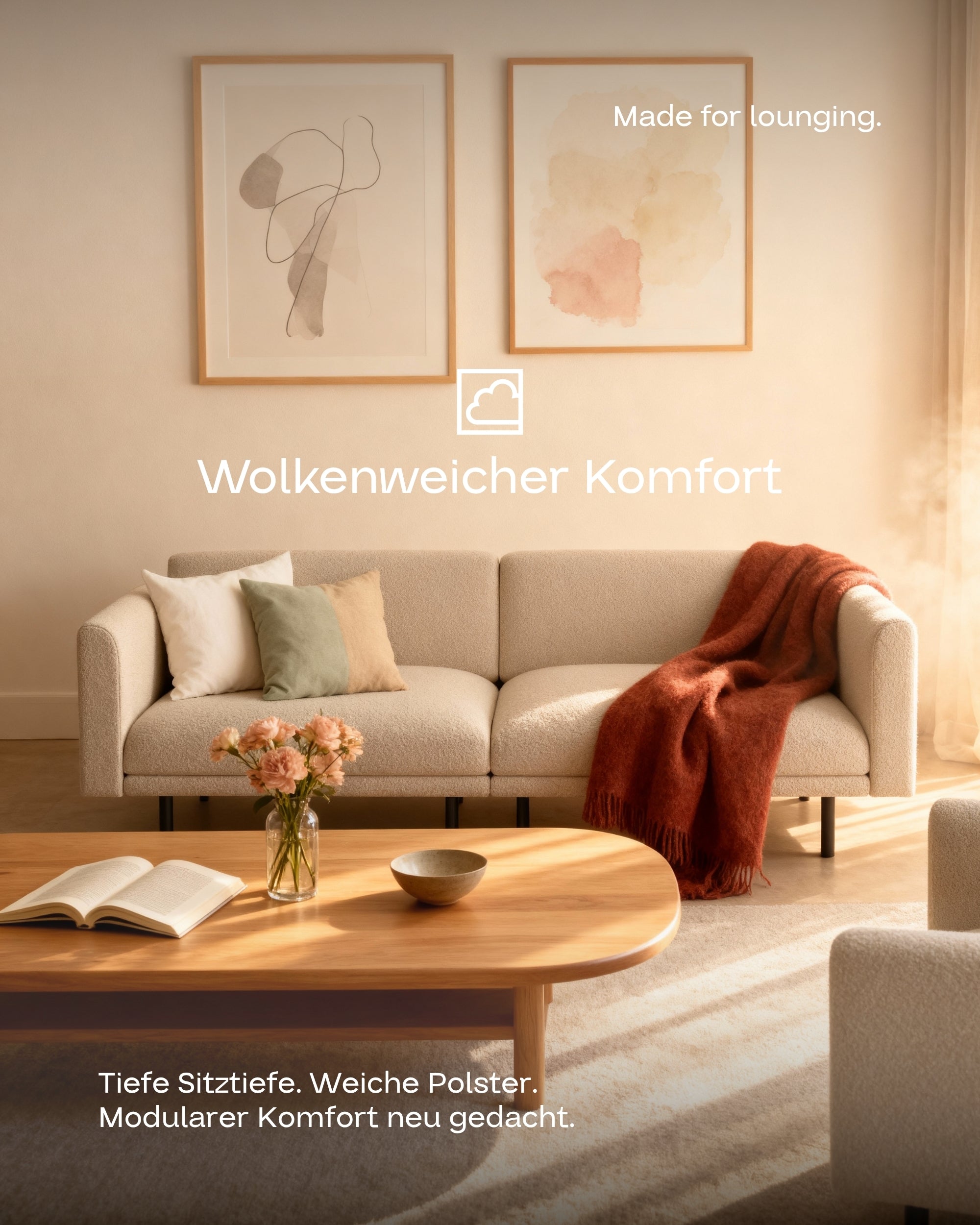 Stoffbezug - Modulares Sofa Aera 2.5-Sitzer mit Schlaffunktion
