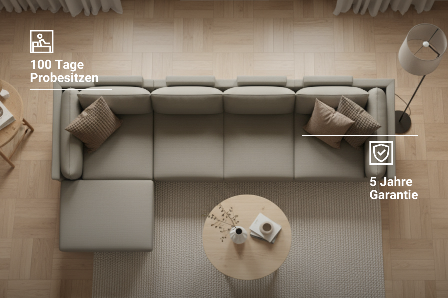 Stoffbezug - Modulares Sofa Donna Ecksofa XL