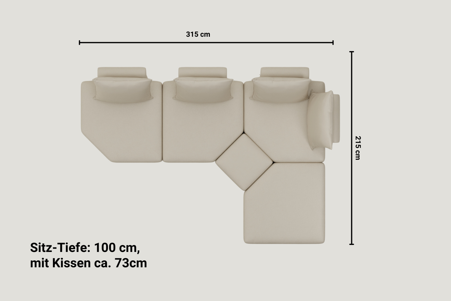 Modular sofa Katrina with sleeping function 