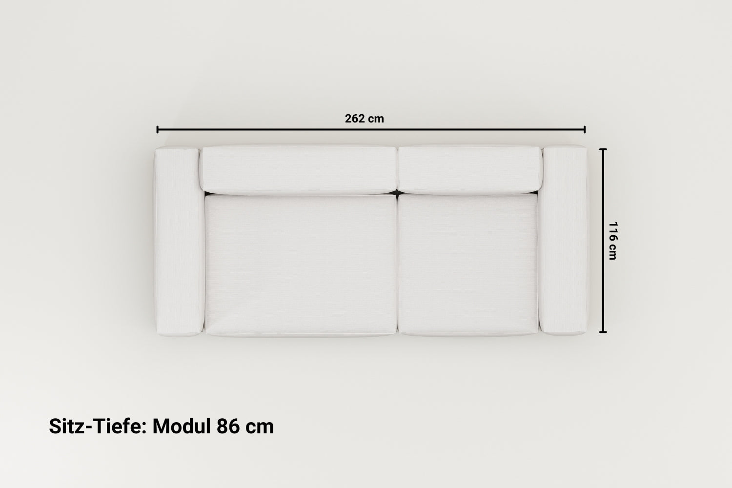 Stoffbezug - Modulares Sofa Harvey 3-Sitzer