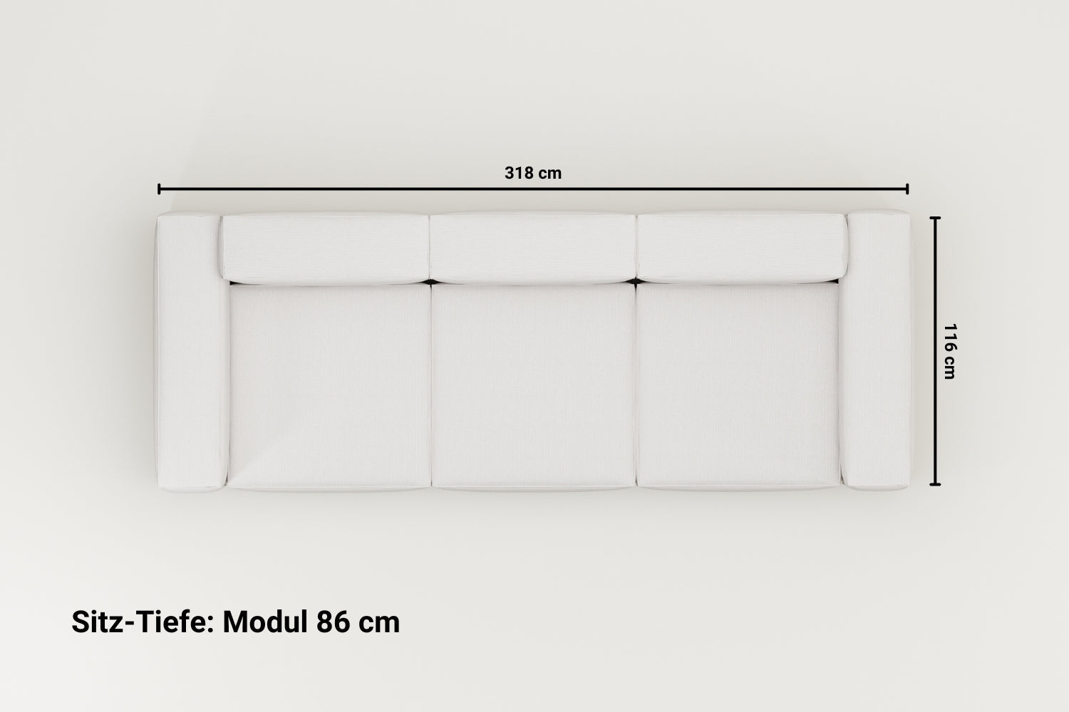 Modulares Sofa Harvey 4-Sitzer mit Schlaffunktion