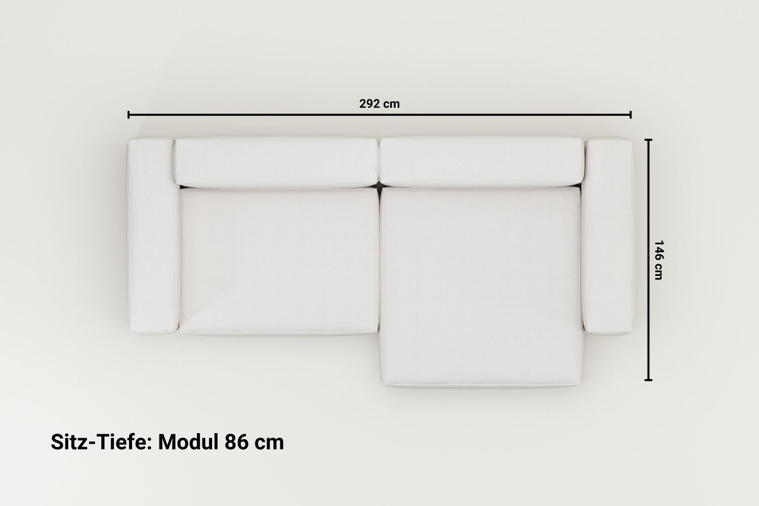Stoffbezug - Modulares Ecksofa Harvey 4-Sitzer
