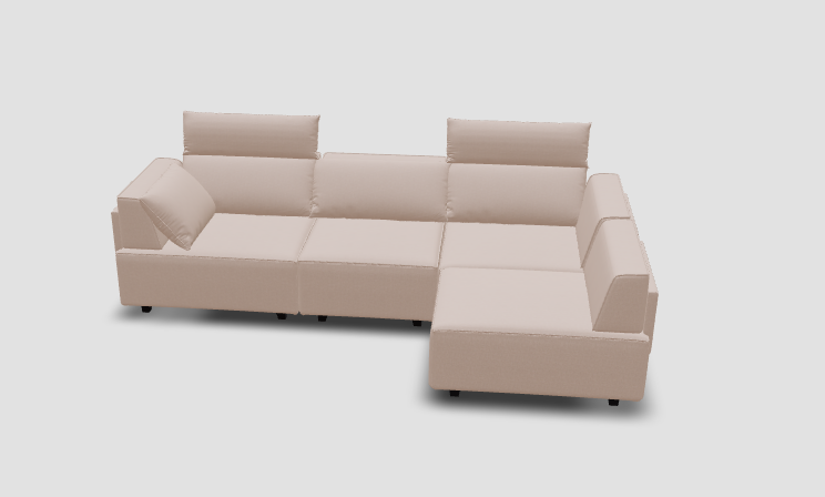 Outlet - Modular sofa Louis with stool and sleeping function