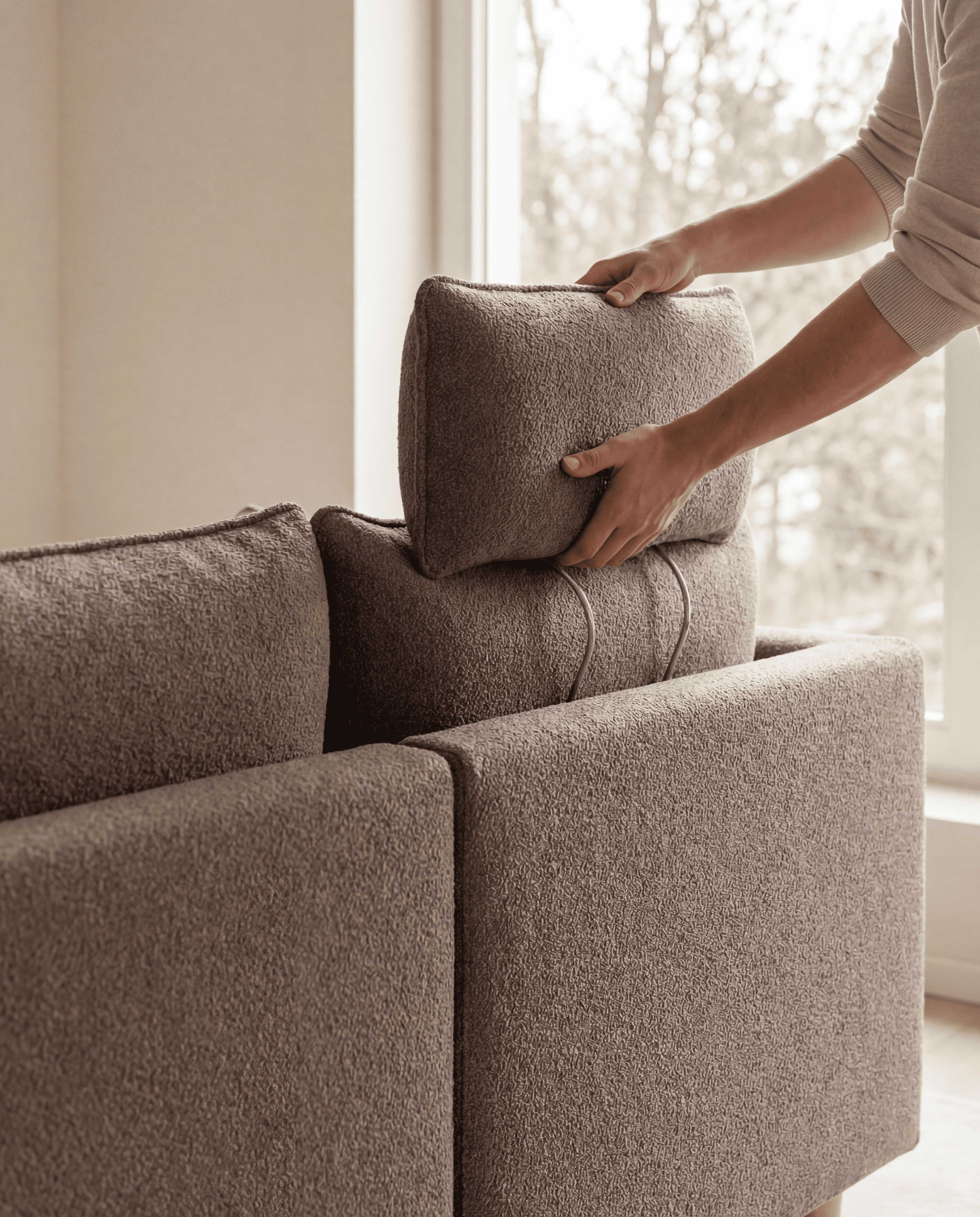Fabric cover - headrest without seam
