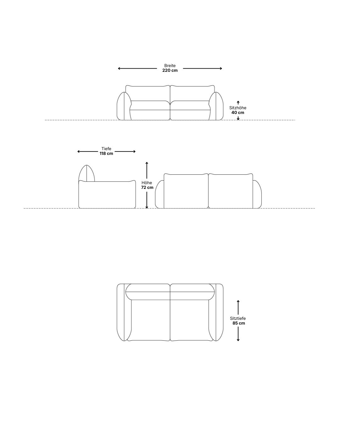 Stoffbezug - Modulares Sofa Luma 2-Sitzer