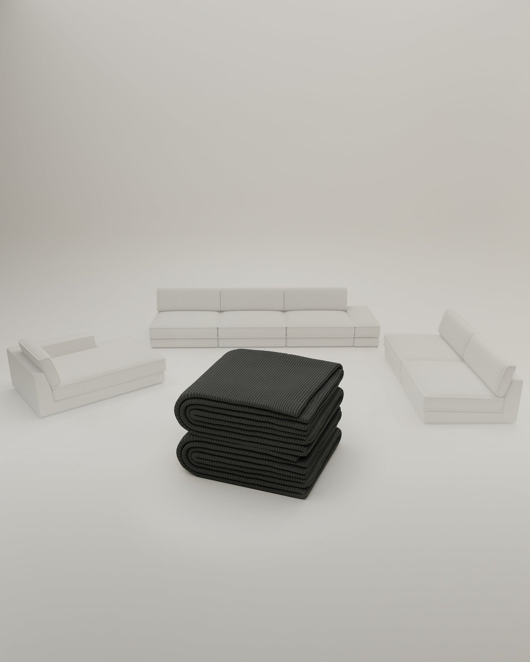 Fabric cover - modular sofa Terra U-shape / living area with sleeping function